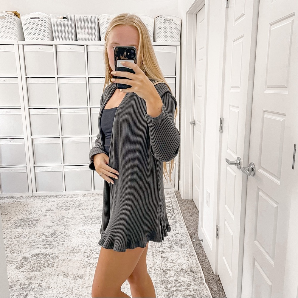 NEW Eileen Fisher Bark Jacket Ribbed Cardigan - Picture 3 of 9